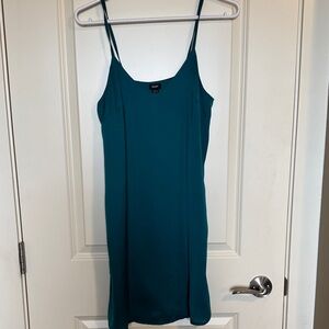 Aritzia Teal Slip Dress - Sleeveless Spaghetti Strap